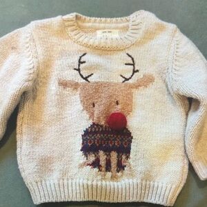 Reindeer Sweater with Red Nose